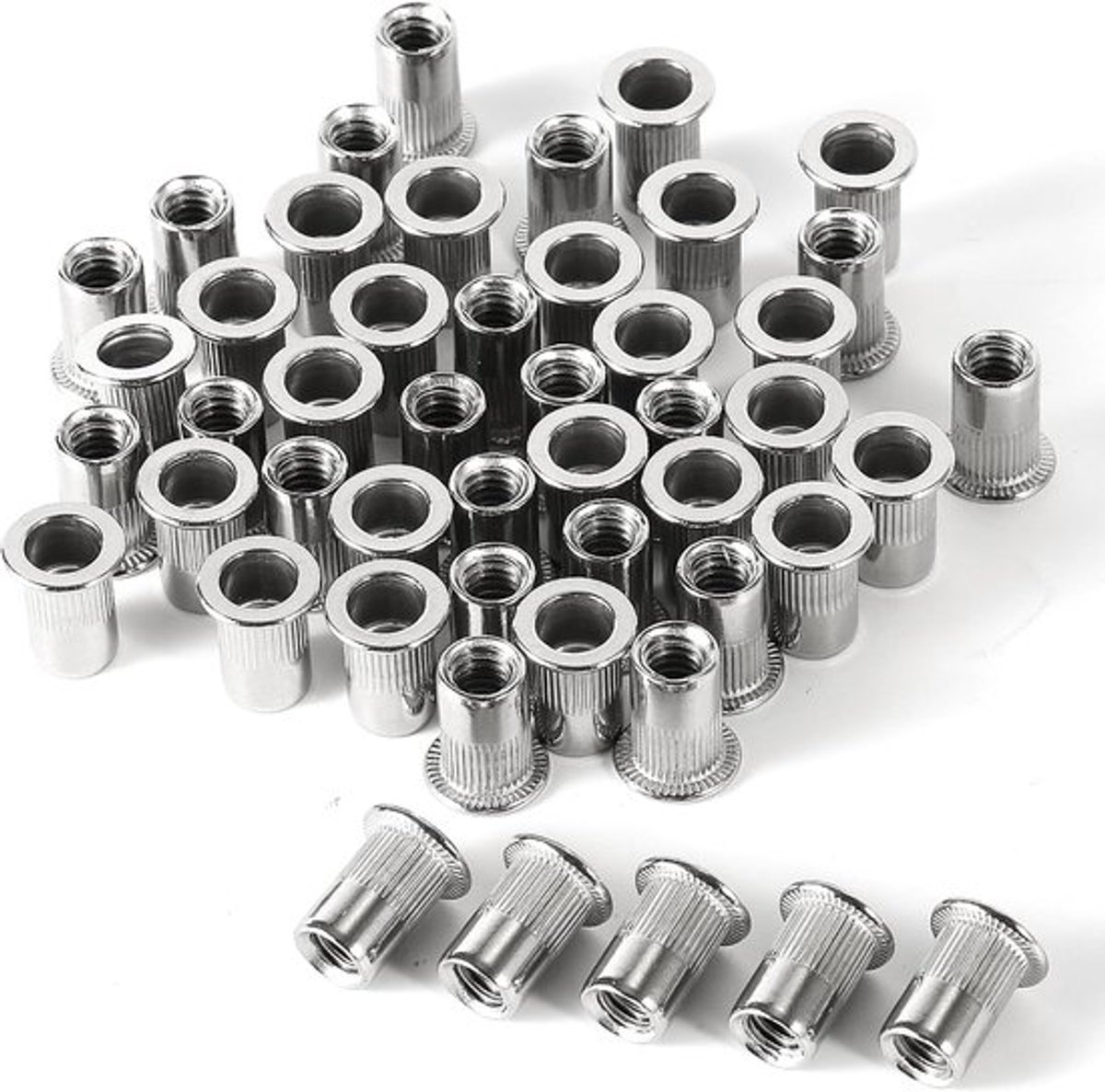 50 stuks 1/4-20 rivet-nuts - RVS mortise-moer - inzetmoer assortiment - Clinch-Press latch-moeren voor Auto's - Elektrische en Industriële Producten