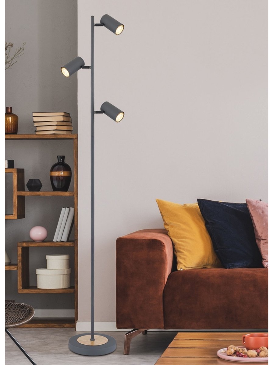 Vloerlamp Newcastle 154.0cm Smoked glas E27 1-Lichts