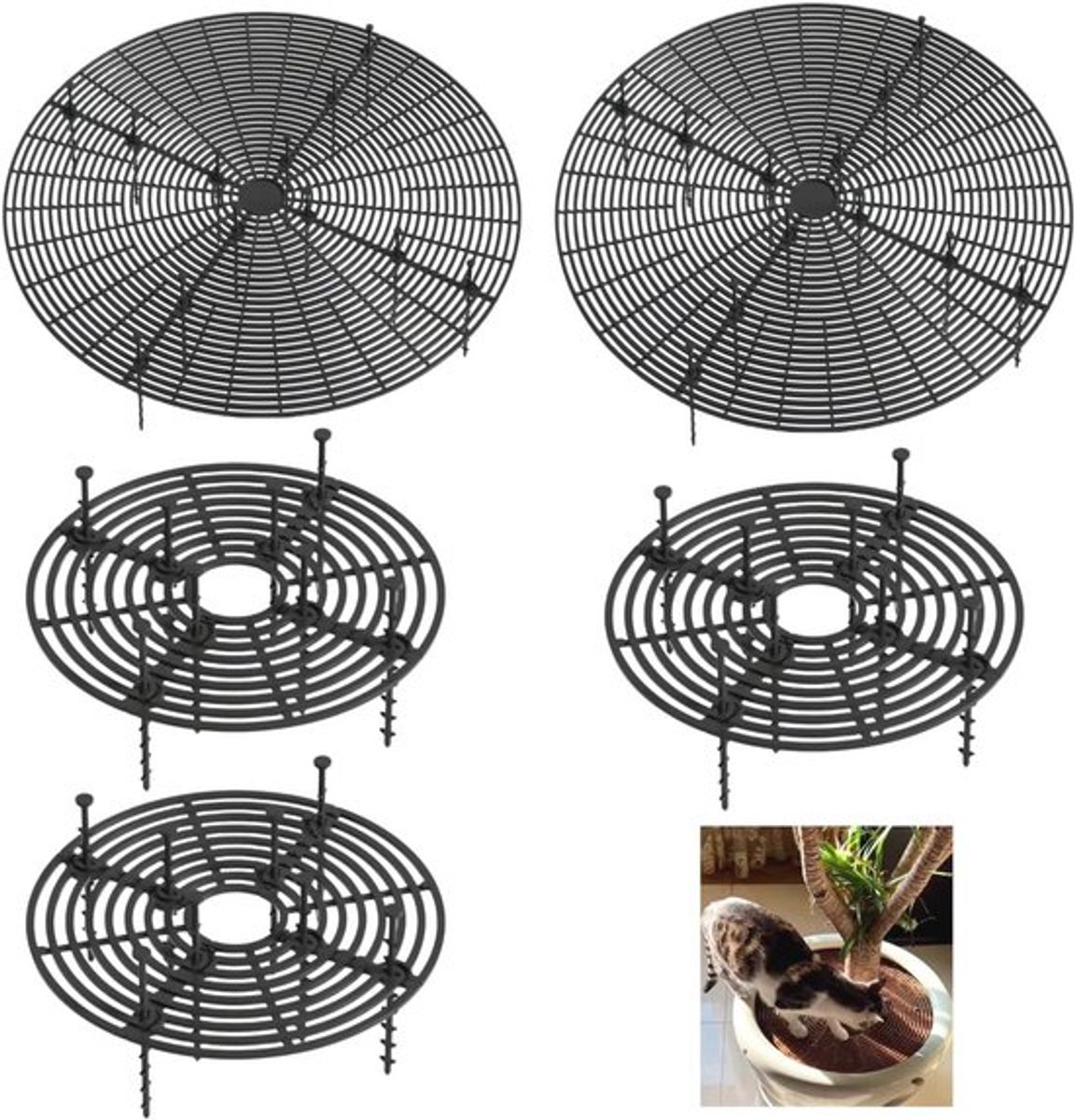 Plantenpothoes 19 cm - Bescherming tegen Dieren met Rooster en Bodembedekkers (5 Stuks)