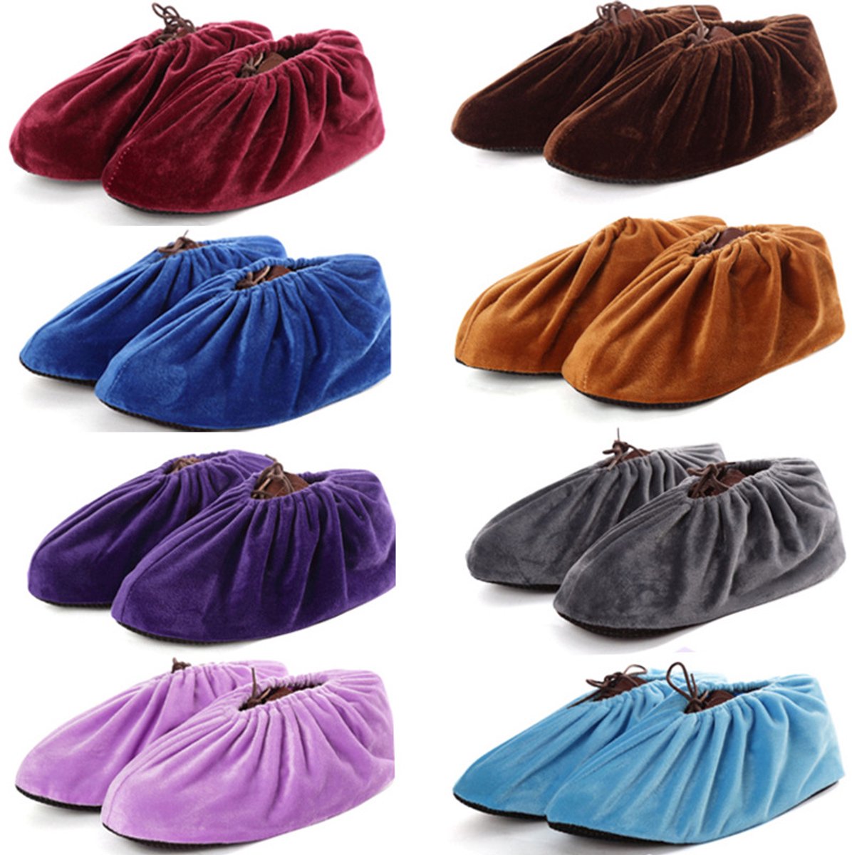 Antislip schoenovertrekken - 8 paar - Herbruikbaar - Schoenovertrekken - Fluweelzachte schoenovertrekken - Zacht en antislip - Wasbaar - Verdikte schoenovertrekken - Geschikt voor thuis, op kantoor en in het laboratorium - One size fits all-8 kleuren