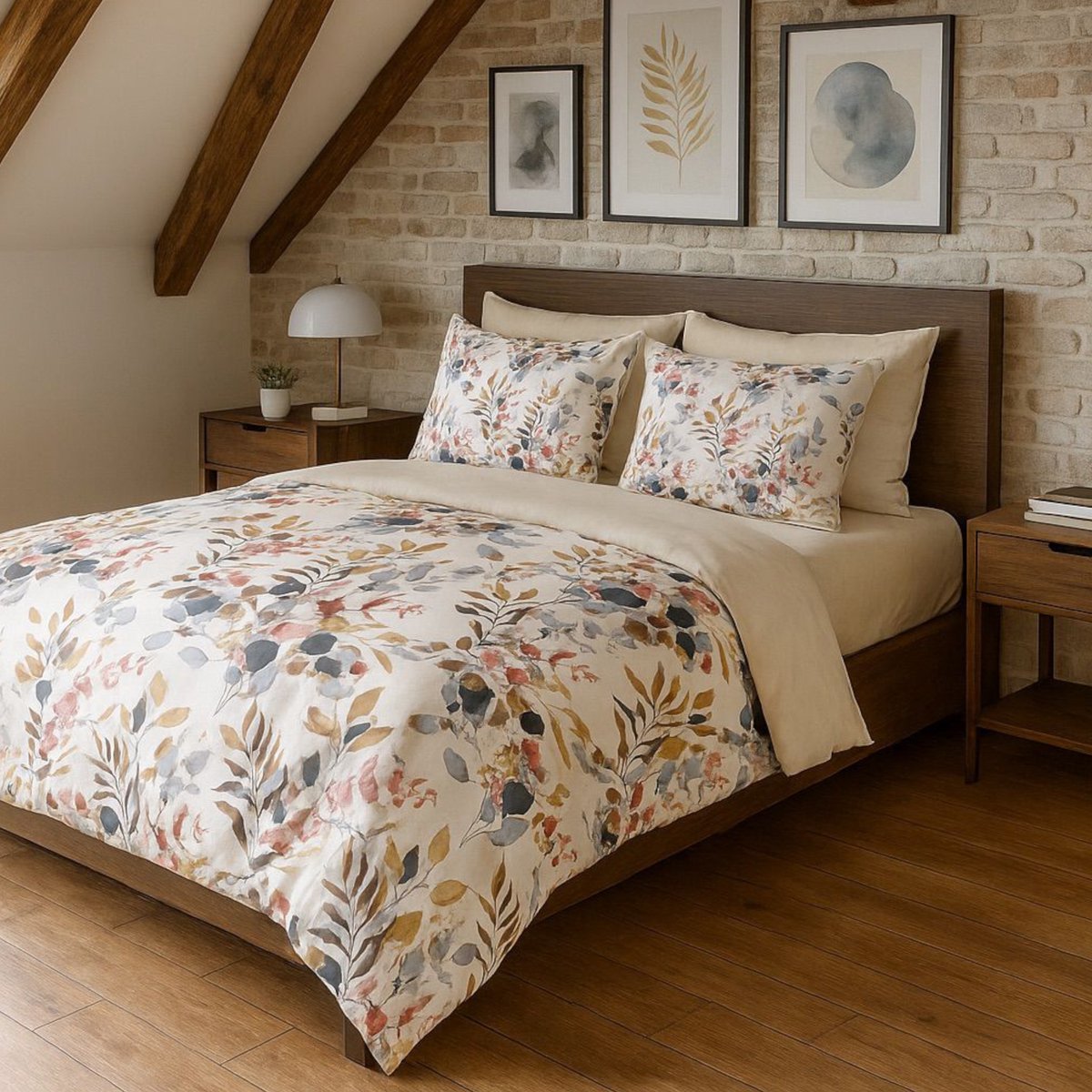 Dekbedovertrekset - Lits-Jumeaux - 240x220+ 2 kussenslopen 60x70 - Okaliptus Cream