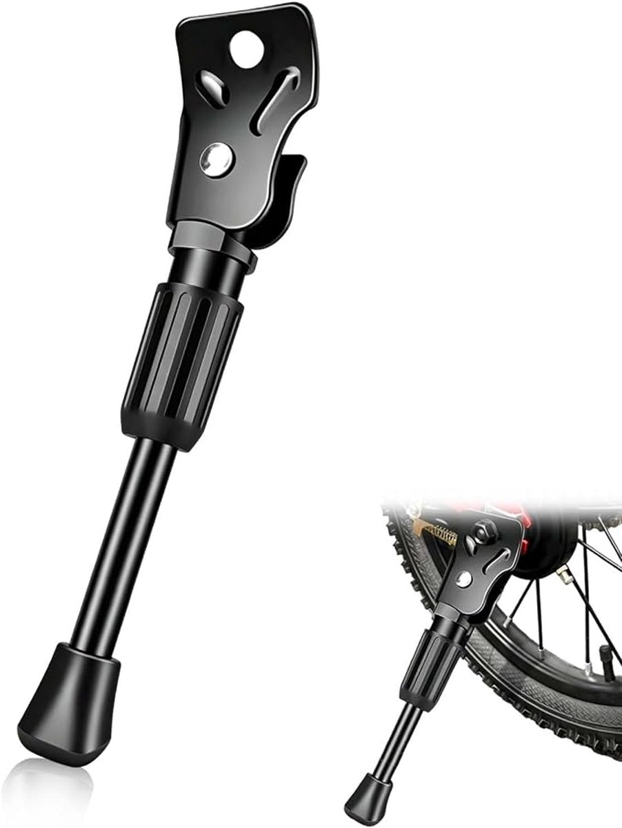 KZQ Fietsstandaard – Verstelbare standaard – Standaard voor kinderfietsen – Inclusief steeksleutel – Geschikt voor mountainbikes, sportfietsen, fietsen voor scholieren en fietsen van 12–16 inch