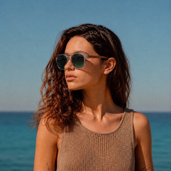 Wooda® Zonnebril Aviator - Transparant - Gepolariseerd - Wooda Roca Llisa TR Verde van Wooda — afbeelding 3