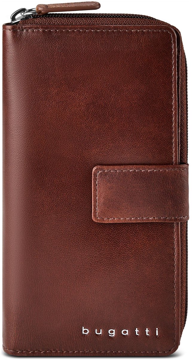 Bugatti Valencia Portemonnee RFID-bescherming Leder 19 cm - Dames - Horizontaal - brown
