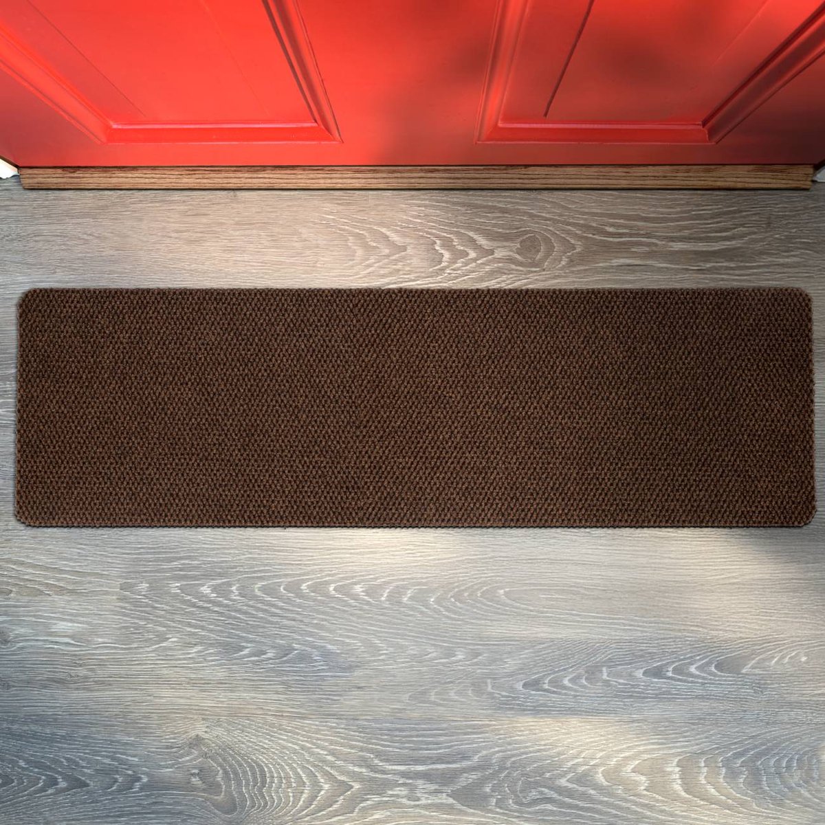 ANRO Schoonloopmat BOB Bruin 120x40cm – Tapijtloper Vuilvangmat Antislip Op Maat Entree Kantoor