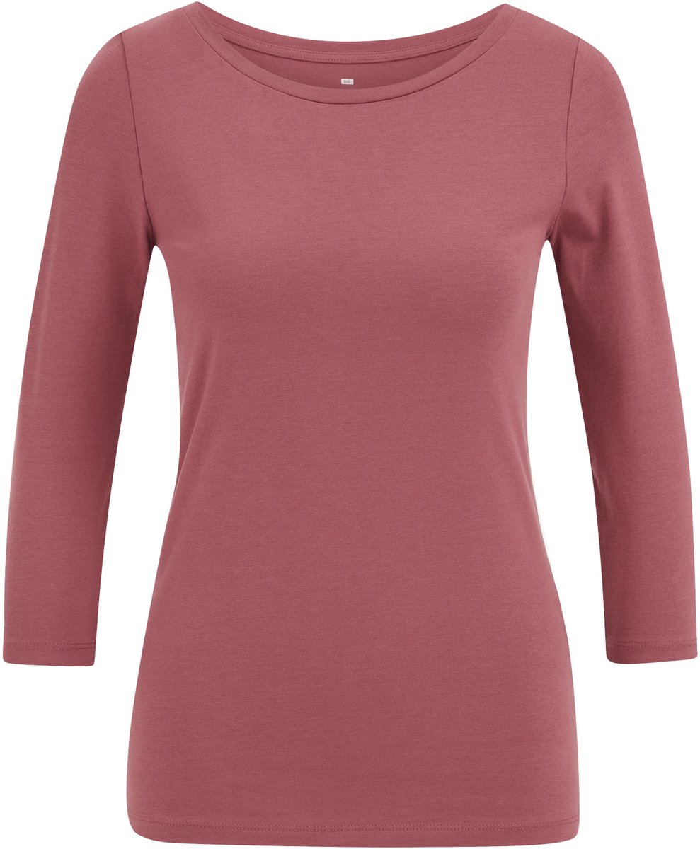 WE Fashion Dames T-shirt met driekwart mouwen