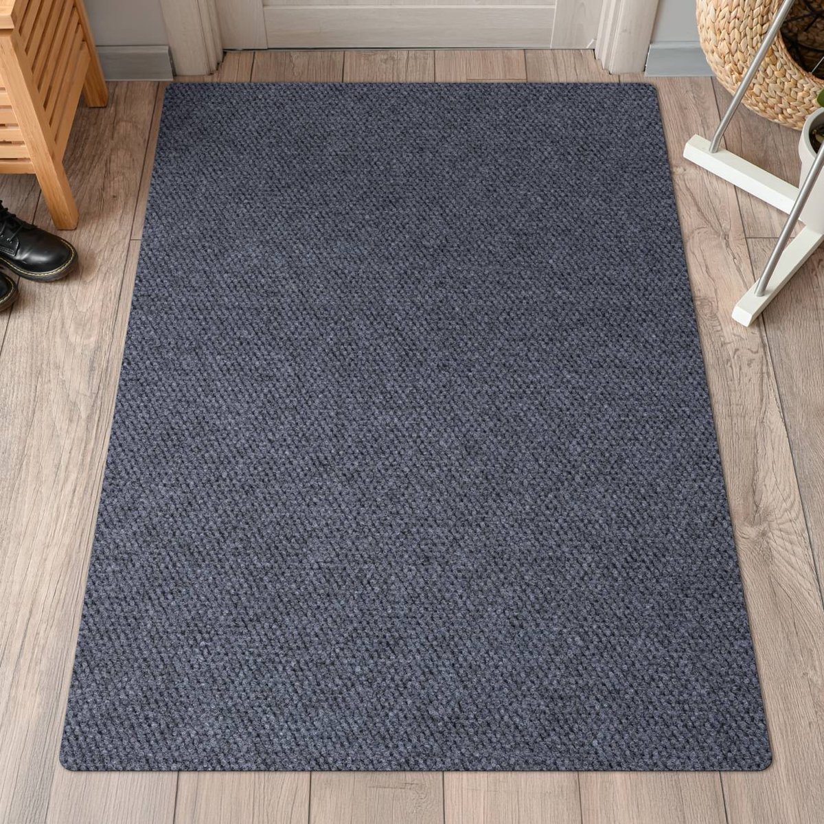 ANRO Schoonloopmat BOB Grijs 150x90cm – Tapijtloper Vuilvangmat Antislip Op Maat Entree Kantoor