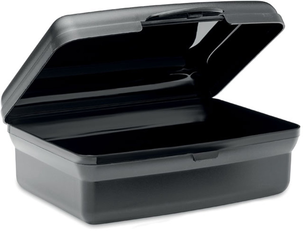 Lunchbox in PP met kliksluiting. Inhoud: 800 ml. Zwart