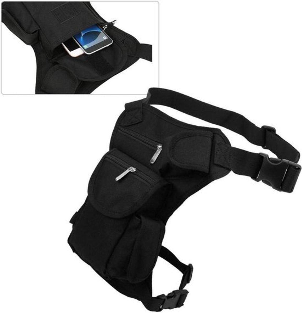- Fietsrugzak - Waterafstotend - 15 liter - Reflecterend - Fietstocht - Waterdicht - Geschikt voor alle fietsen - Zwart - Motorfietstas, outdoor, reizen, Active Sport Fiets Comfort.