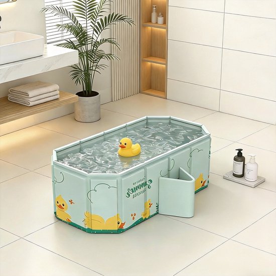 Opvouwbaar Baby Badje - Baby Bad - Inklapbaar Bad - Draagbaar Peuterbadje - PVC - met Afvoer - Veilig Baden - Ruimtebesparend - Voor Peuters en Honden - Thuis en Reizen — afbeelding 3