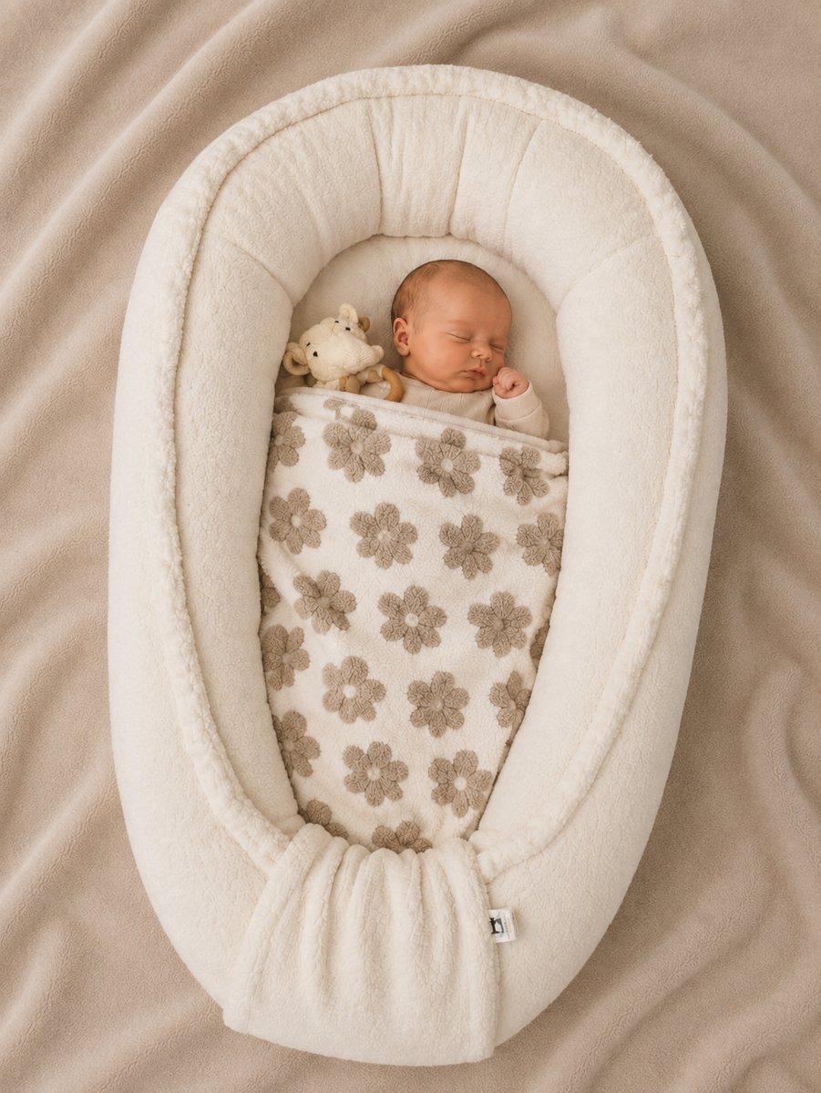 Babynestje ecru bloemen