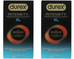 Durex Intensity Condooms XL - Nieuwste generatie ultradunne, latexvrije condooms voor mannen – Gedeelde lichaamswarmte - 2 x 10 stuks - Voordeelverpakking
