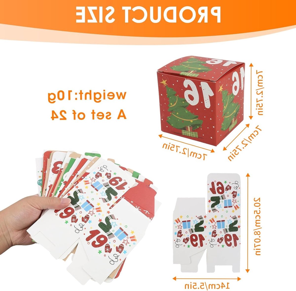 Vulbare adventskalender met 24 dozen in feestelijke kerstmotieven, ideaal voor kleine cadeaus, chocolade en verrassingen tijdens de adventsperiode – foto 5