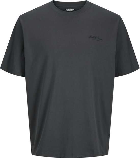 Donkergrijs T-shirt met korte mouwen en Jack & Jones logo op de borst.