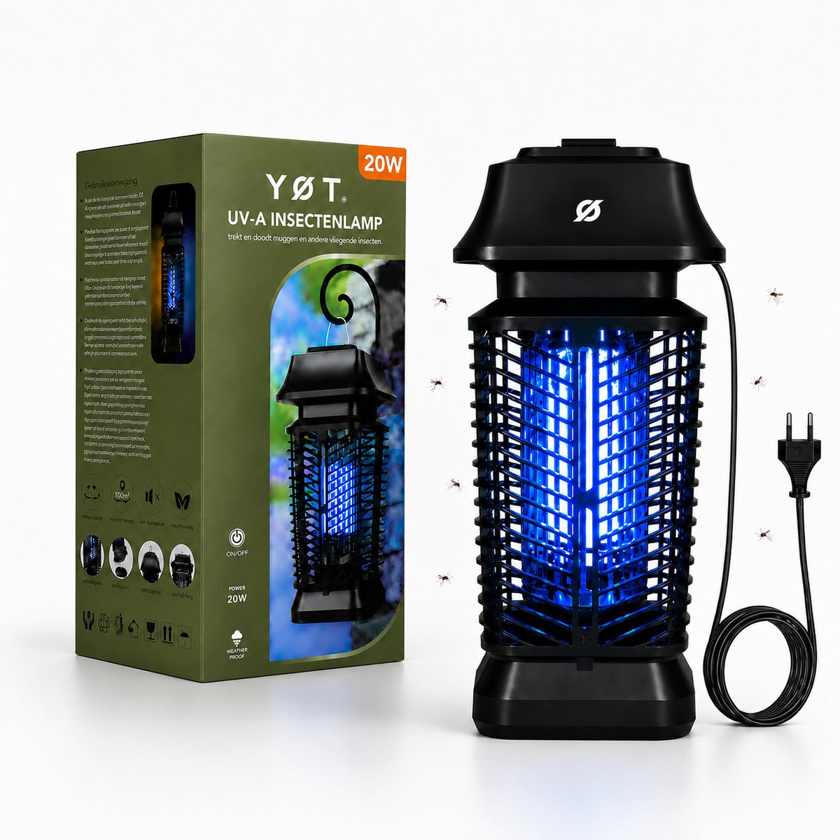 Beste Vliegenlampen 2026 YØT UV-A Insectenlamp 20W