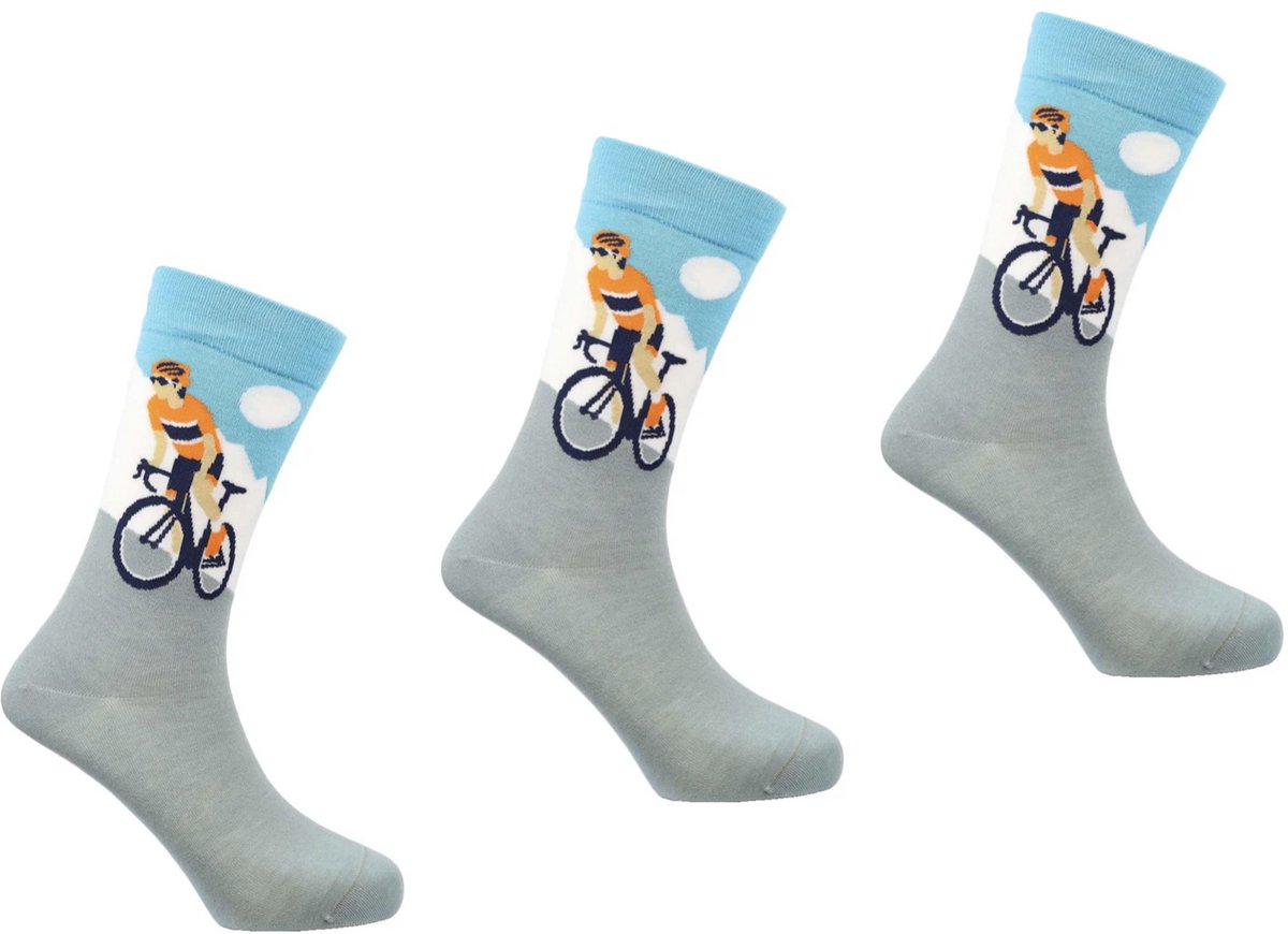 SEXY SOCKS Bicycles Fietsen Sokken met natuurlijke bamboe gebreide sokken Verjaardag cadeautje Kerstcadeau Christmas Gift Funny Socks voor hem en haar sokken Volwassenen Grappige en Leuk en Vrolijke sokken Dames & Heren unisex One Size Fits All