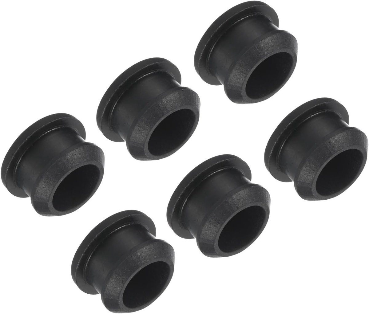 Set van 6 Waterdichte Rubberafdichtingen met Snap Closure voor Keuken, Ronde Panelen, Diameter 14 mm, Zwart, Duurzaam en Flexibel