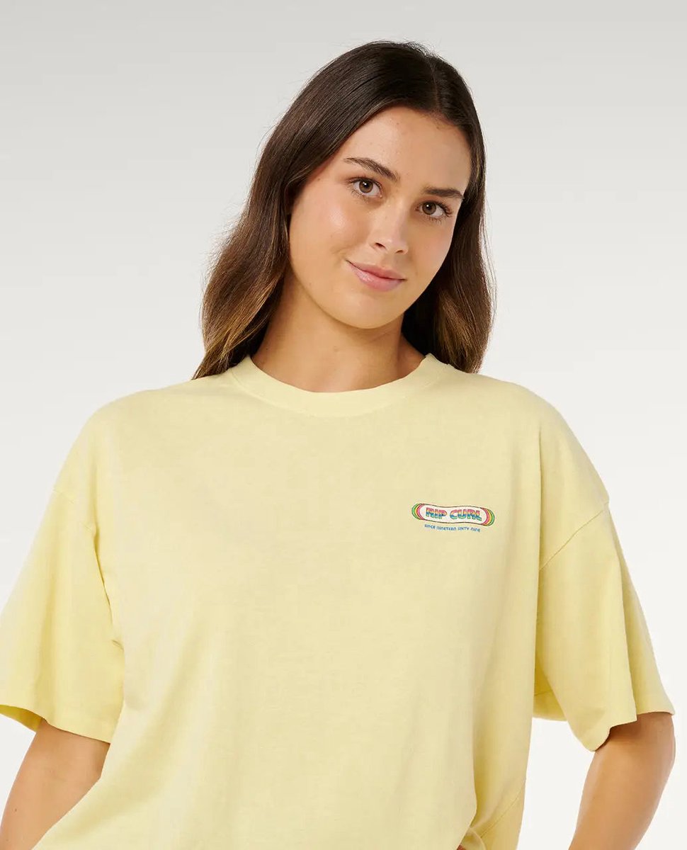 Rip Curl Surf Revival Heritage TEE Pastel Geel