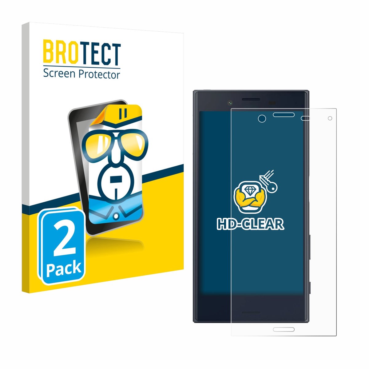 BROTECT - Screenprotector voor Sony Xperia X Compact - Folie Beschermfolie transparant 2 Stuks