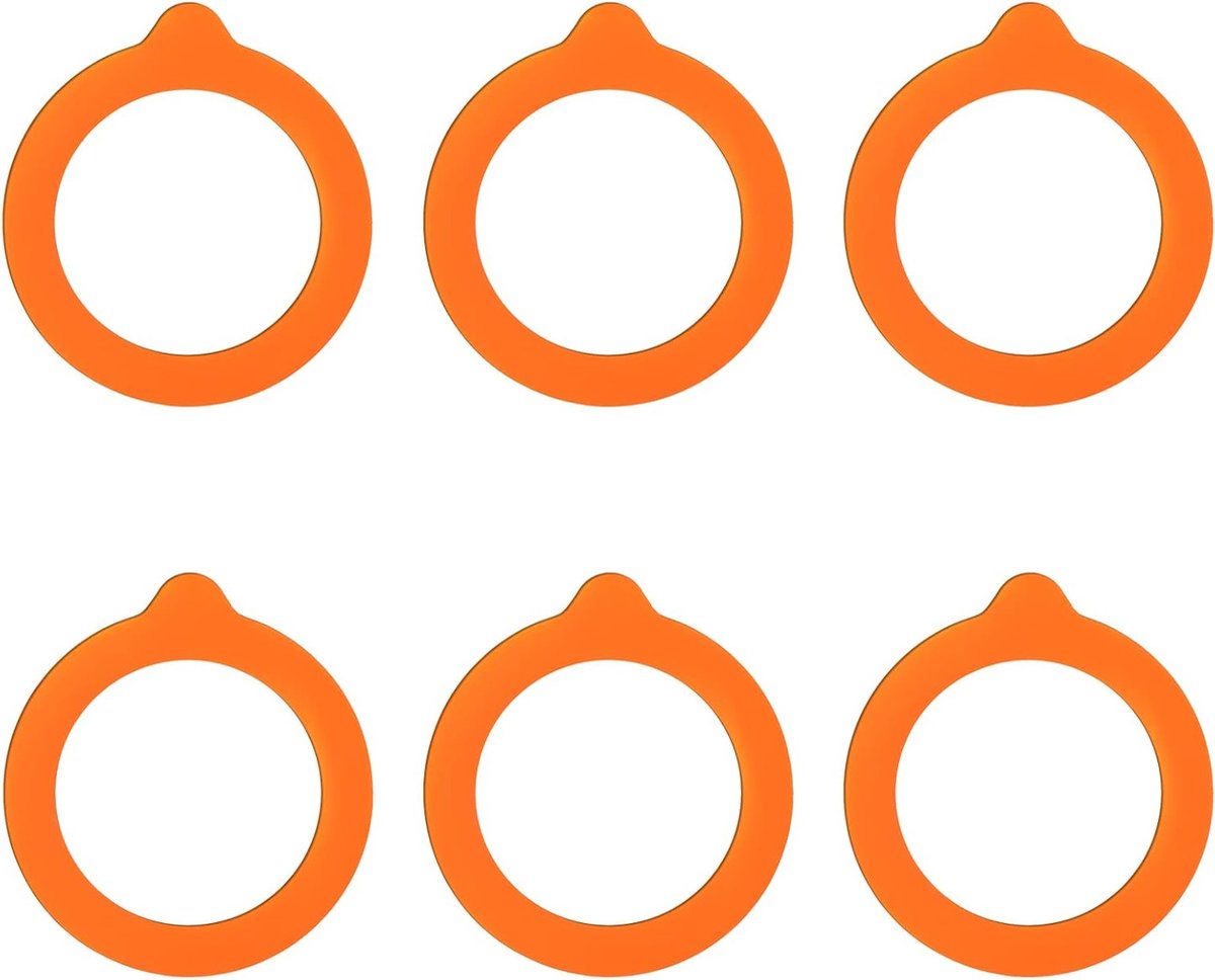6 Stuks Silicone Vervangingsring voor Opslagpotten, Rubberafdichtingen voor Glazen Jars en Aardewerken Potten (9.5 cm Buitendiameter, 6.8 cm Binnendiameter)