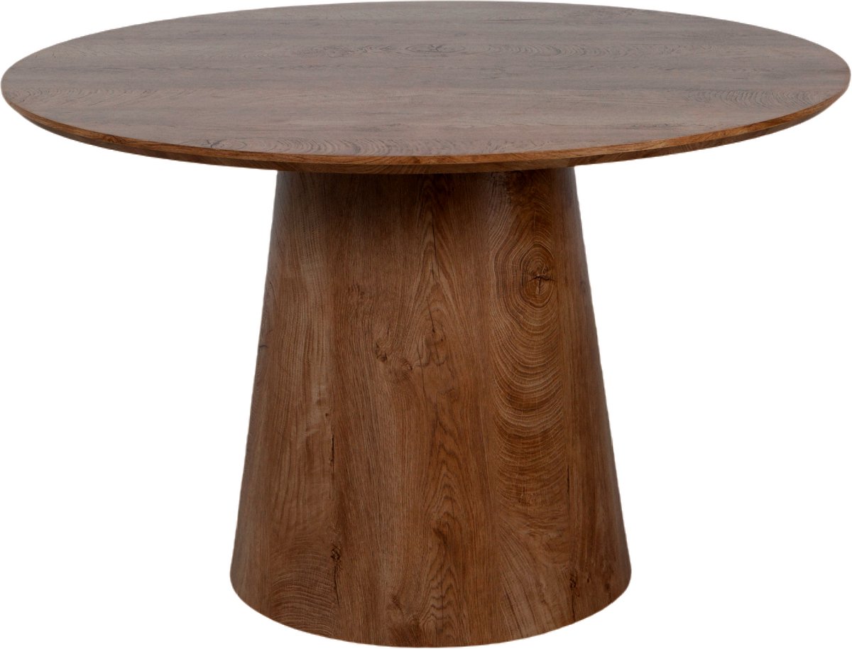 Eettafel Amber rond 130cm bruin Japandi eetkamertafel Japanse stijl tafel