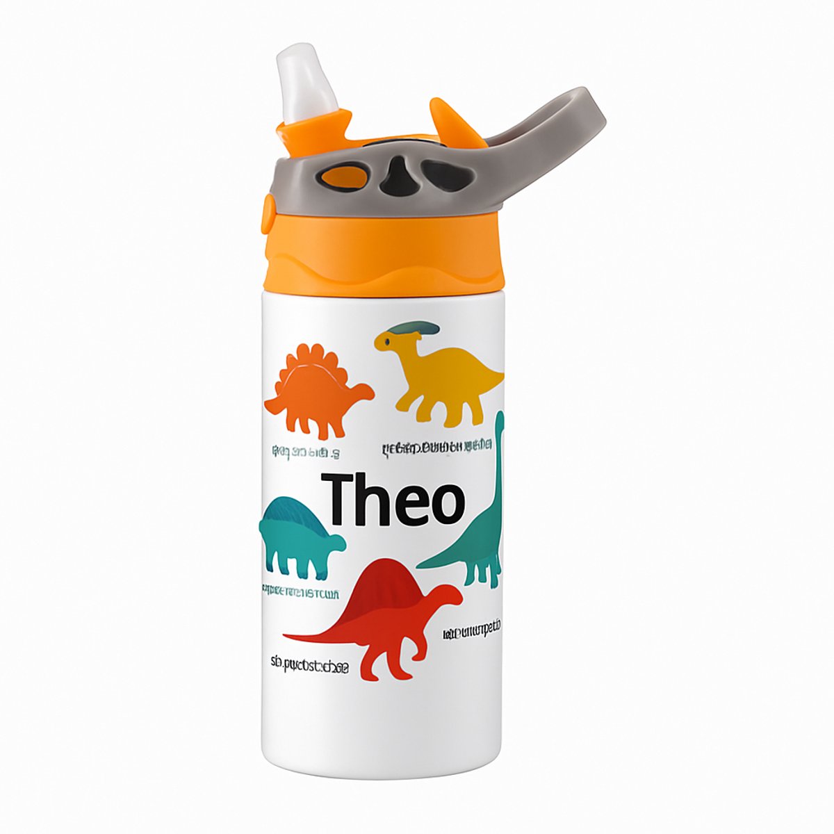 Duistere Mysterieuze Drinkfles – Stijlvolle Waterfles voor Donkere Thema Fans - Waterfles voor kinderen (wit/oranje)