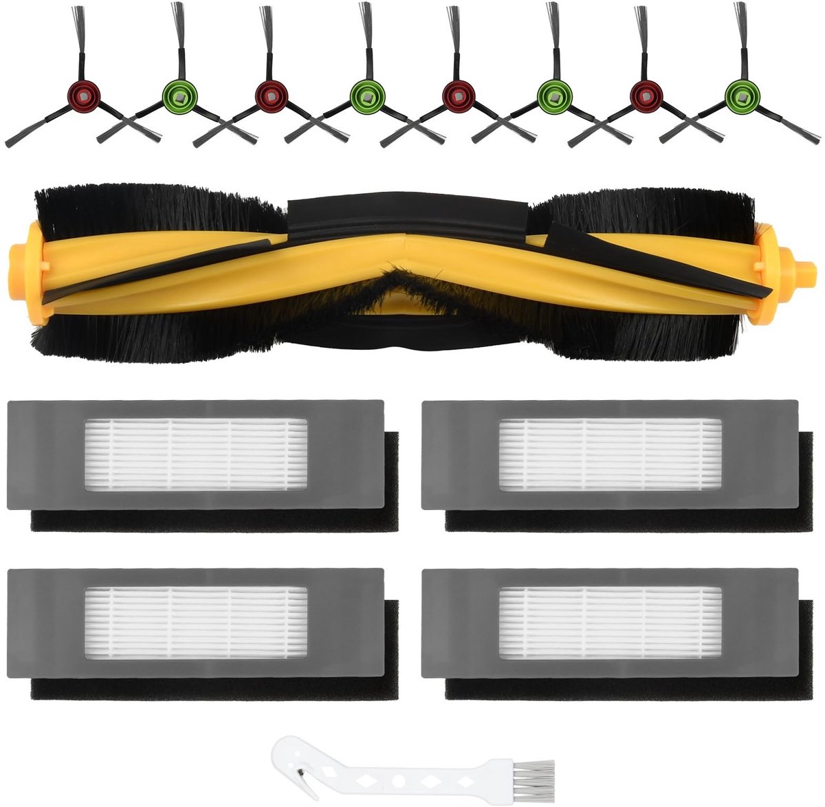 Dailygoods - 14 Stuks Accessoires voor Ecovacs Deebot N8 en T8 Series - Hoofdborstel, Filters en Zijborstels