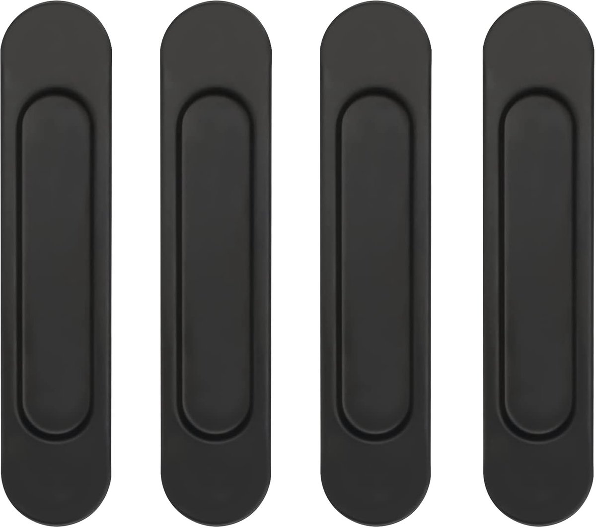 Dailygoods - Set van 4 Zwarte Schuifdeurgrepen - Zelfklevende Deurknoppen voor Meubels