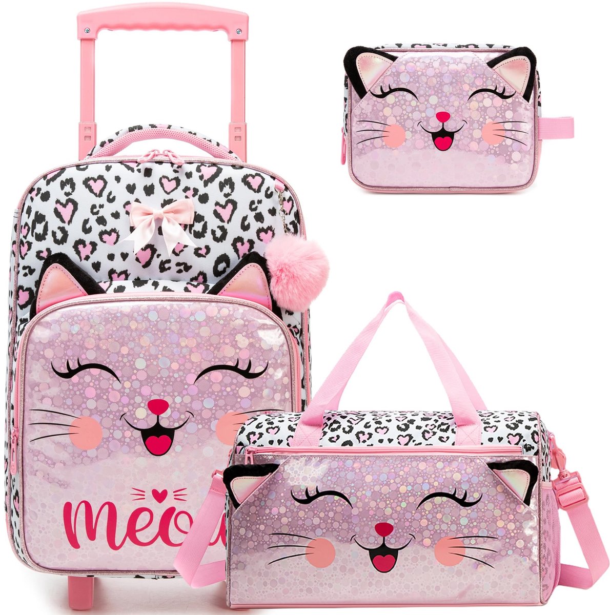Dailygoods - 3-Delige Handbagagekoffer met Sporttas voor Kinderen