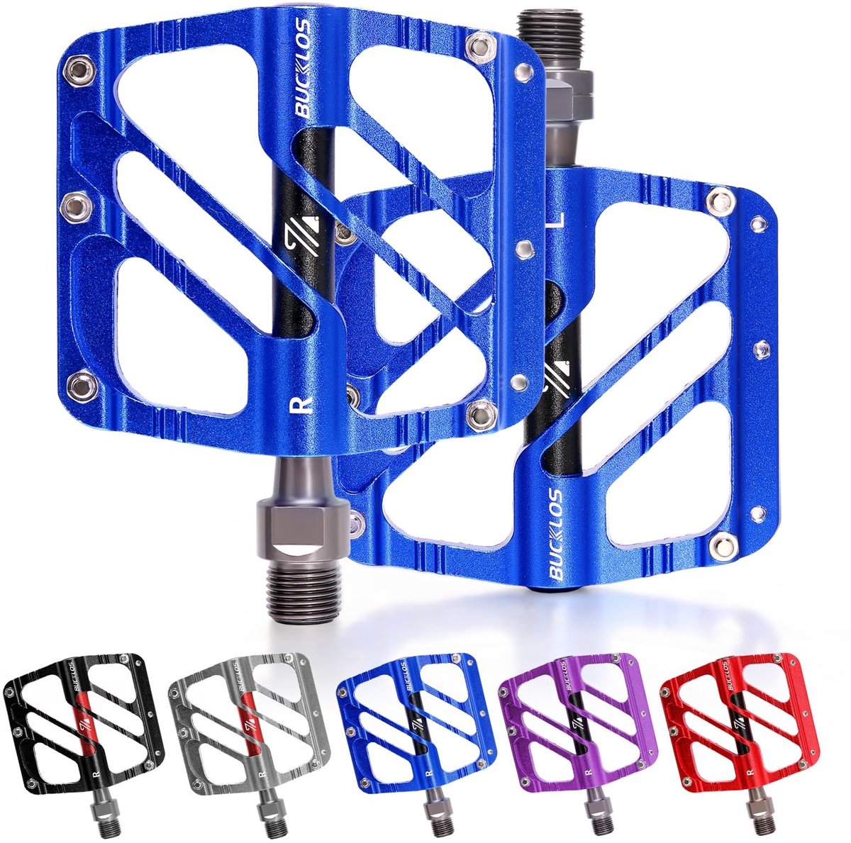 Dailygoods - MTB Platte Pedalen met 3 Lagers voor Mountainbike