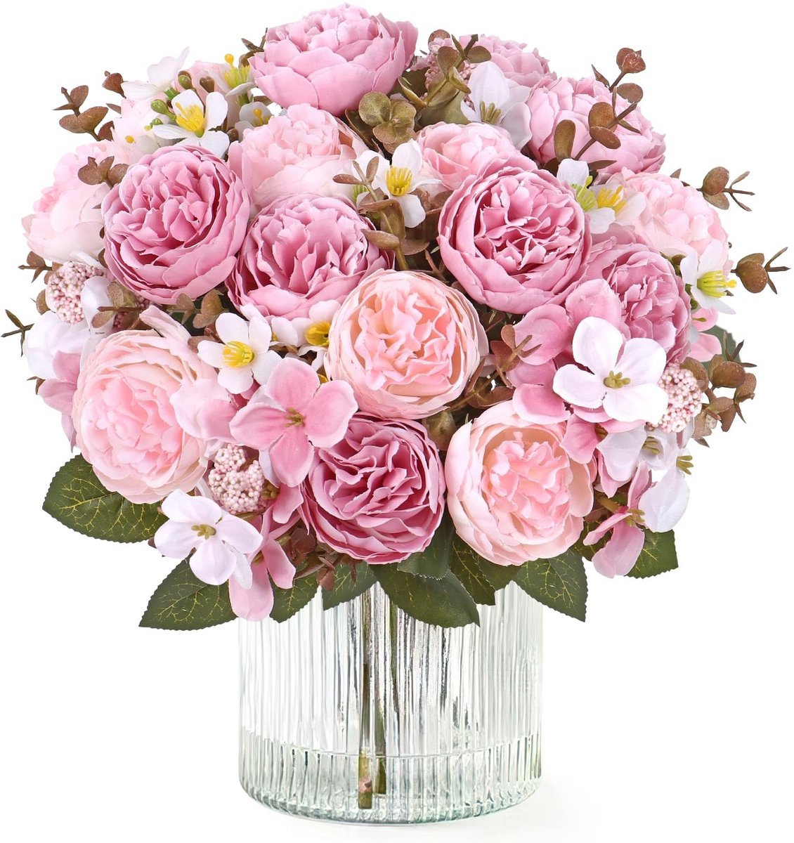 Dailygoods - Kunstbloemen Bundel - 2 Stuks Nep Pioenrozen en Hortensia's voor Decoratie