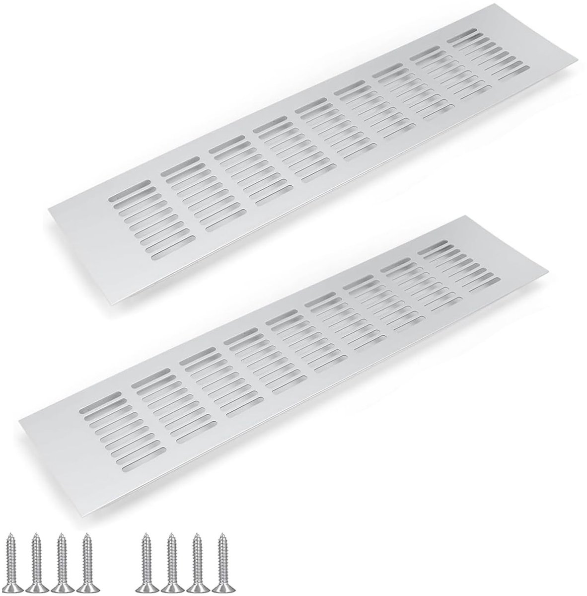 Dailygoods - 2 Stuks Ventilatierooster - Aluminium Rooster 400x80 mm