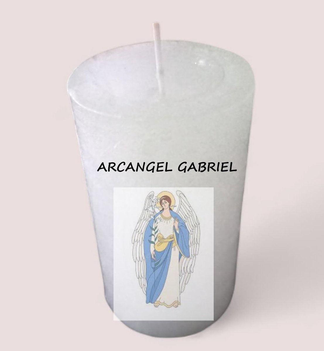 Dailygoods - Aartsengel Gabriel Kaars Wit - Religieuze Petitienaars voor Bescherming