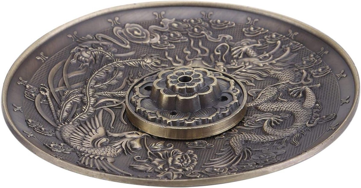 Zinc Alloy Rookhouder met Draakpatroon voor Wierookstokjes - Ideaal voor Slaapkamer, Tempel en Kantoor