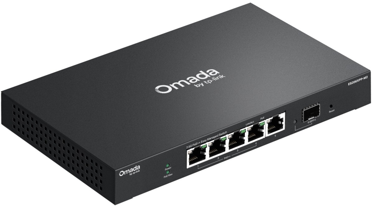 TP-Link ES206XPP-M2 5-Poorts 2.5G Easy Managed PoE++ Switch met 10G SFP+