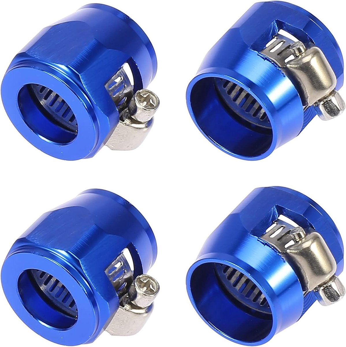 4PCS AN10 Hex Flexibele Rubber Slangklem voor Auto's en Motoren - Voor Olie, Brandstof en Water met Schroef en Adapter