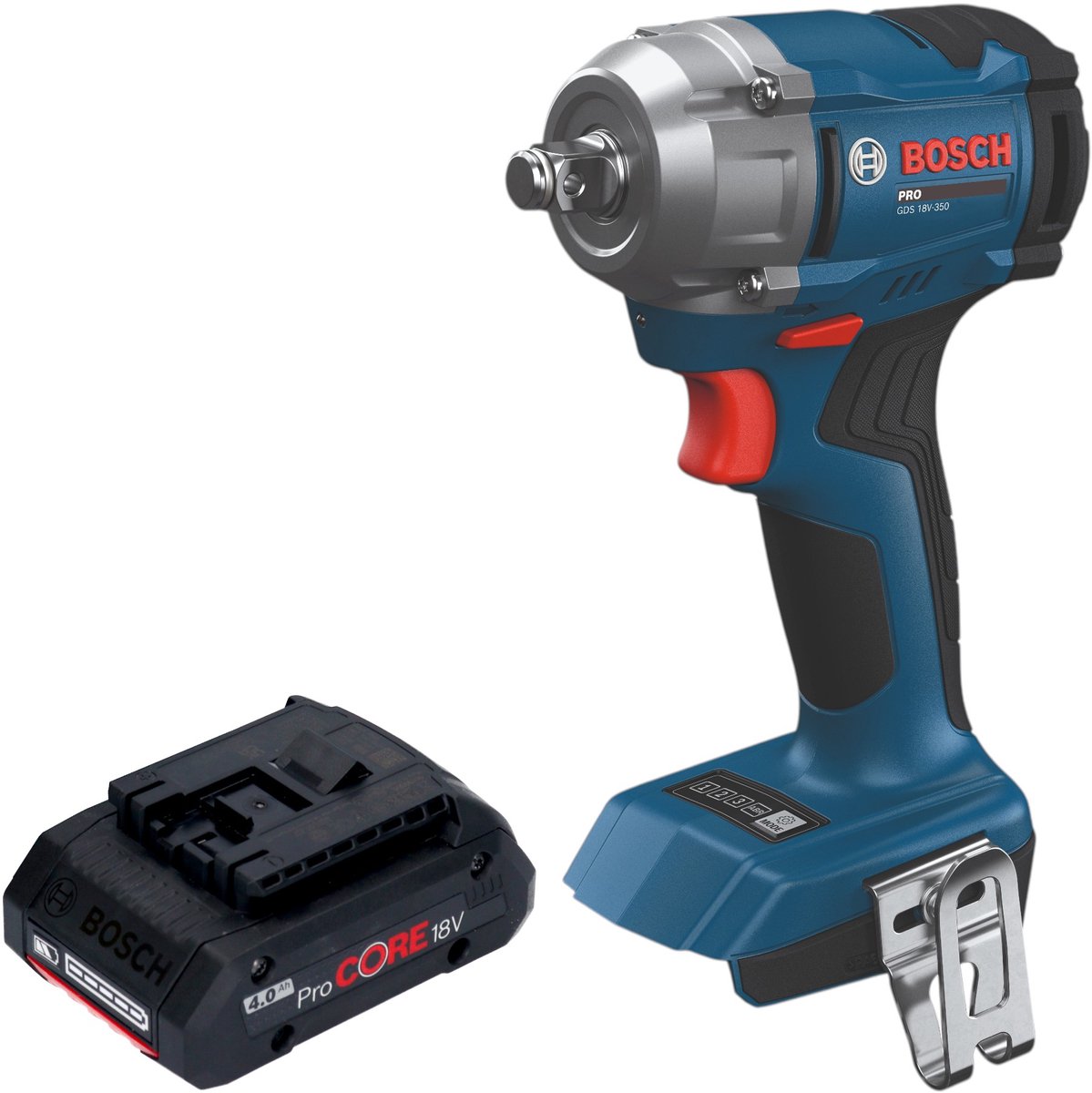 Bosch GDS 18V-350 Professional accu-slagschroevendraaier 18 V 350 Nm 1/2" borstelloos + 1x ProCORE-accu 4,0 Ah - zonder oplader