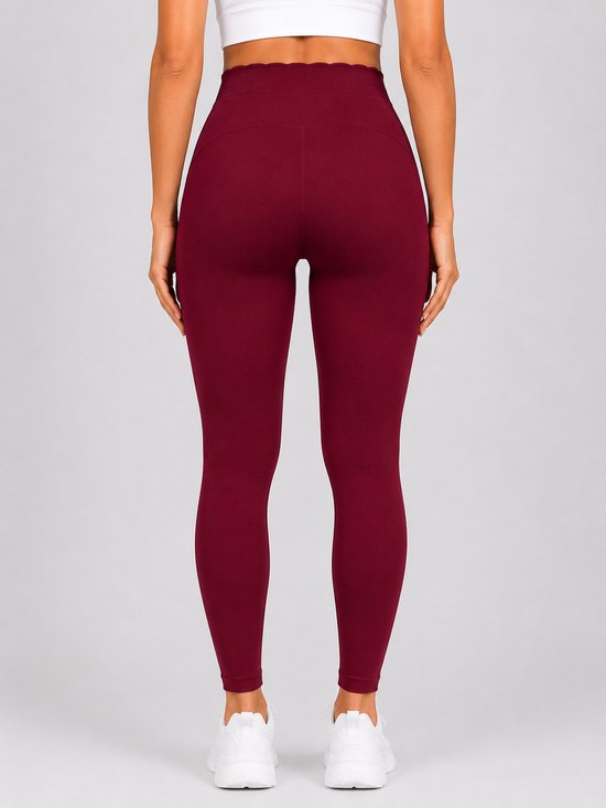 SparkNine Bellyflex zwangerschap legging - M - rood - hoge taille - rekbaar - maternity - geribbelde tailleband - stijlvol & ademend — afbeelding 5