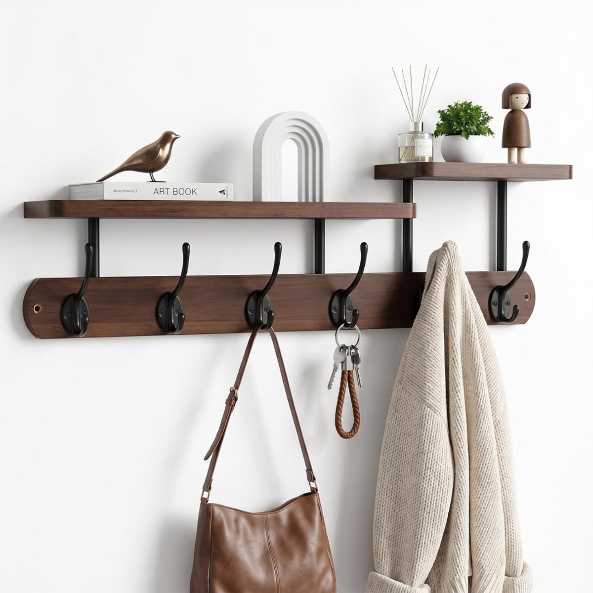 Zavio® Wandkapstok met Hoedenplank - Kapstok Hangend met Plank