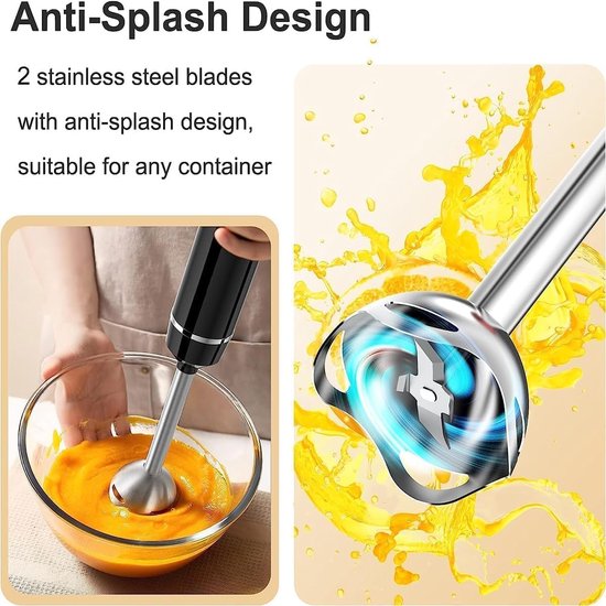 Staafmixer - Handmixer Keuken - Maaltijden Bereiden - Spatwaterdicht Ontwerp - 700W Motor - Zwart — afbeelding 5
