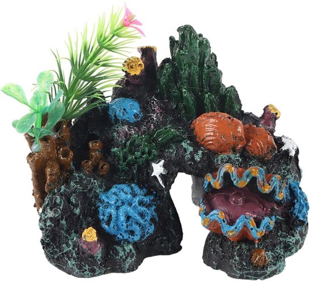 Kunstmatig Koraal voor Aquarium - Kleurrijke Koraalhars Grotten Decoratie voor Vissenhuis Verstopplek Speel Verstoppen
