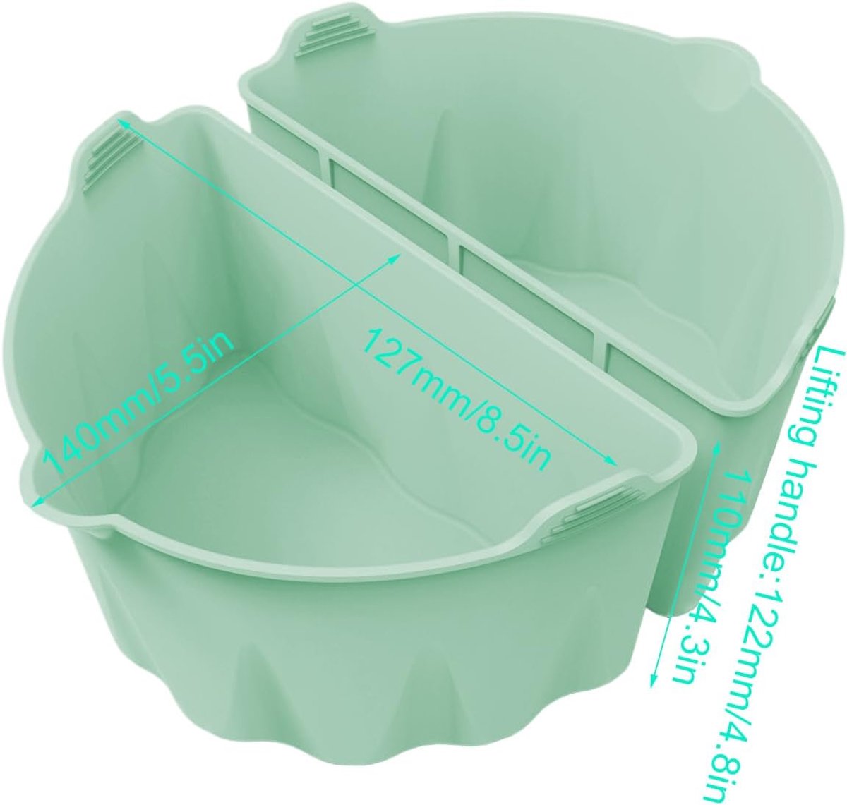 Slow Cooker Liners - Dubbele Pot Divider - Twee Maaltijden Koken - Geur- en Vlekbestendig - 6-8 QT - Lichtgroen