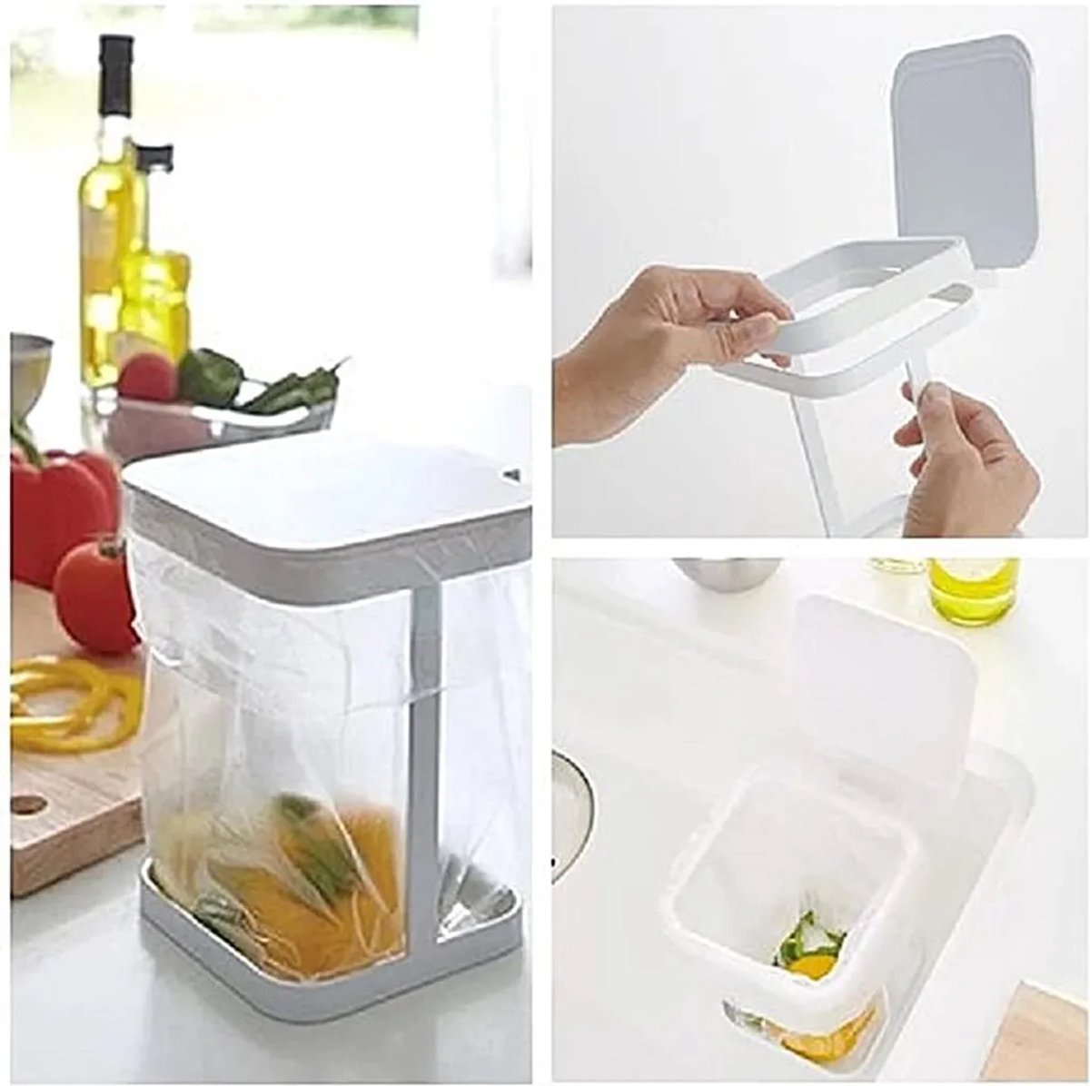 Mini afvalbakje, bureau-afvalbakje, roestvrij ontwerp Geschikt voor gladde rand Geschikt voor thuis en in de keuken (zwart)