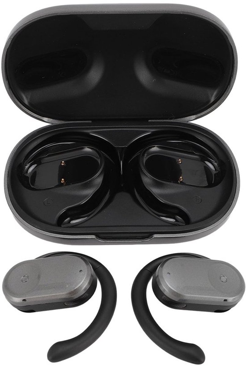 Taalvertaler Oordopjes, 144 Talen APP Online Vertaling Earhooks 2-Weg Real-Time Stemvertaling, 5U Batterijweergave Bluetooth Vertaalapparaat voor Reizen en Zaken (GRIJS)