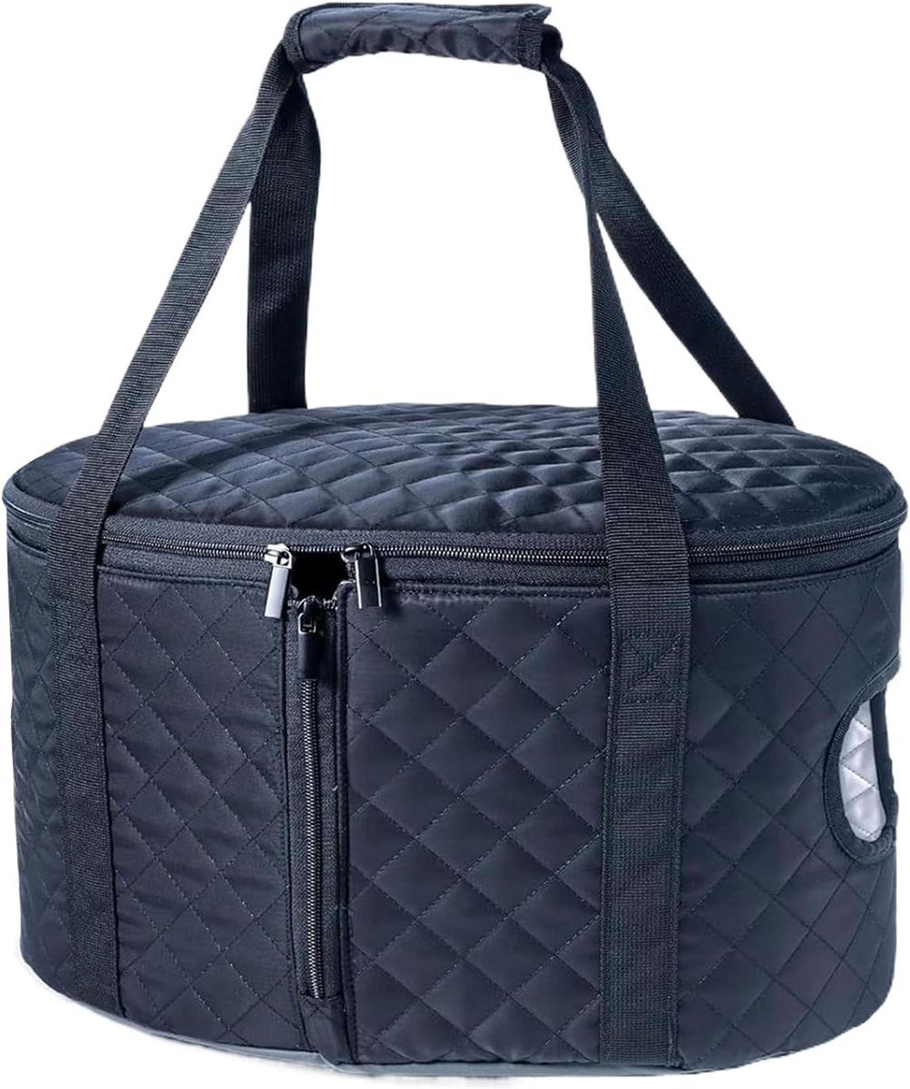 Slow Cooker Draagtas - Kookpot Carrier - Voedsel Transport - Anti-kantel Ondersteuning - 43 x 28 x 6 cm - Zwart