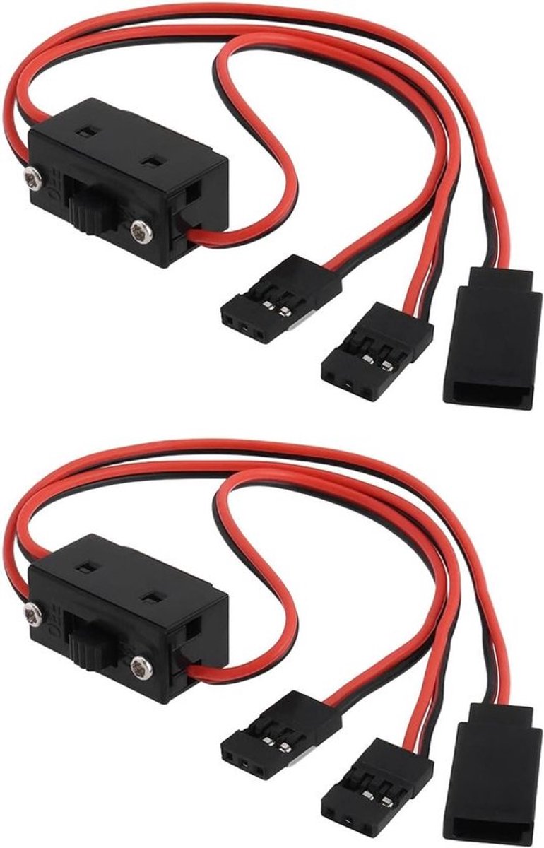 3 Lead Schakelaar Harnas 30cm voor 1/10 Rc Ontvanger Voeding - Set van 2 stuks