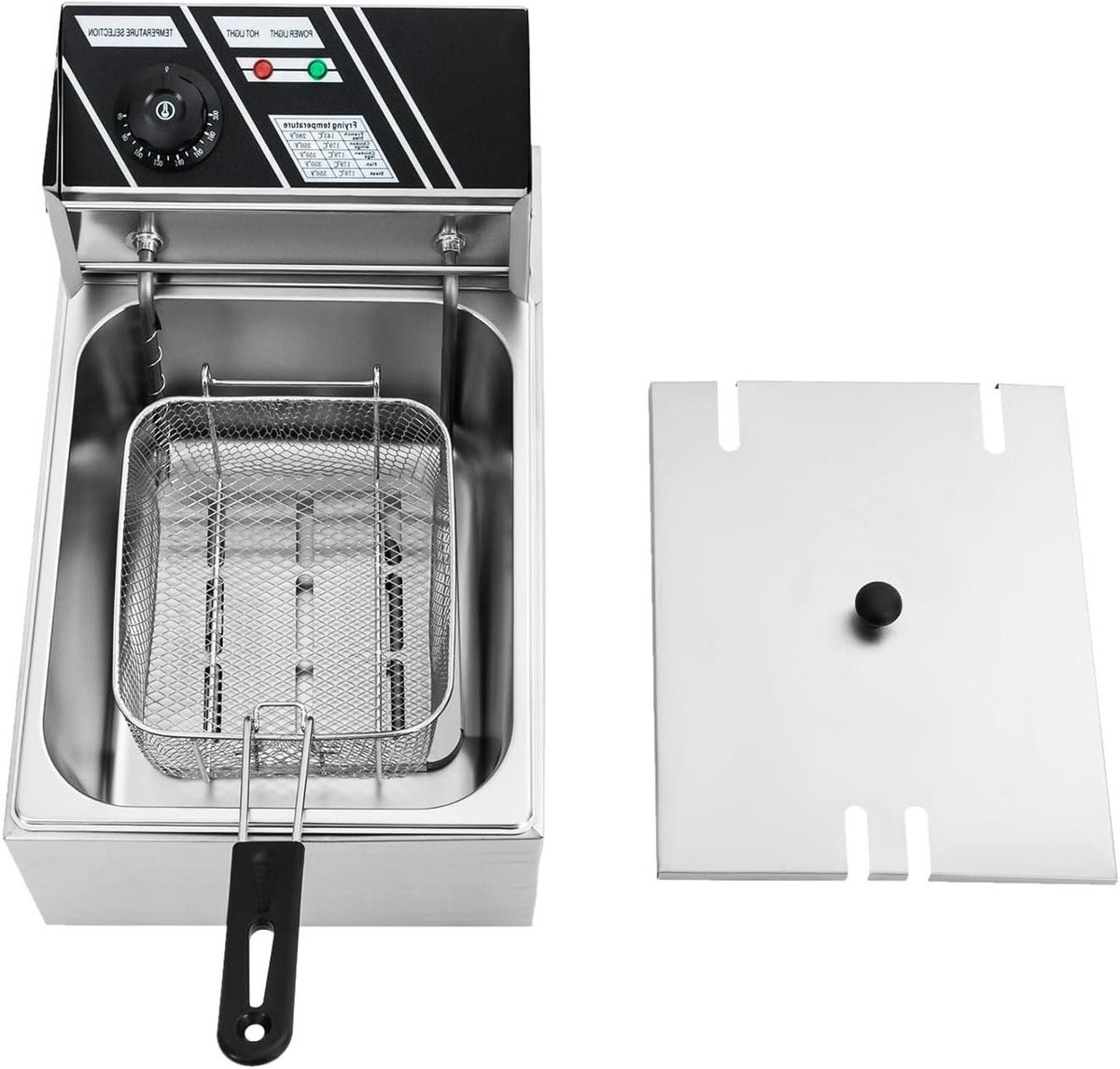 Elektrische Frituurpan - Friteuse Keuken - Thuis Frituren - Roestvrij Staal - 6 Liter - Zilver