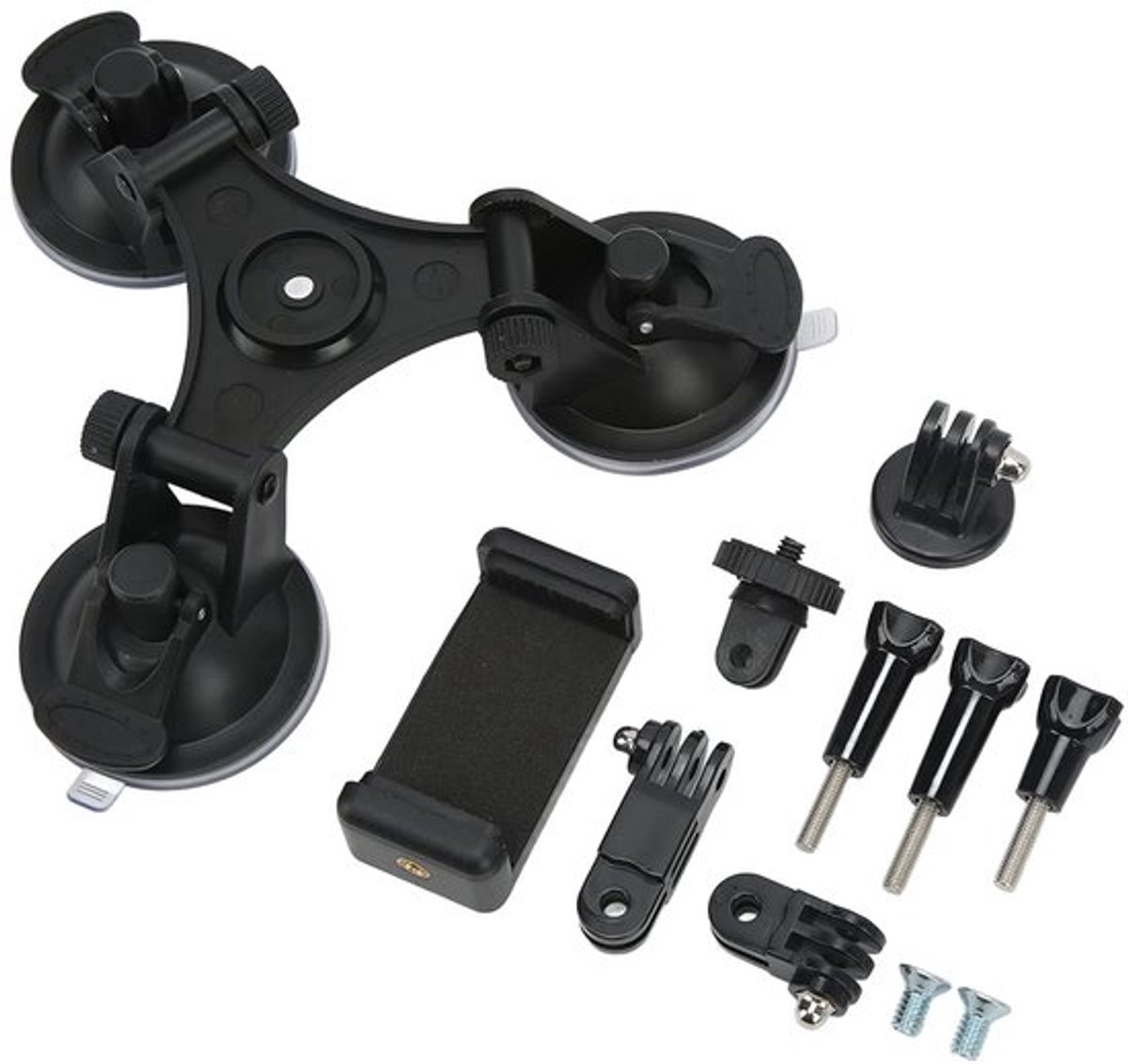 Tripod Suction Cup Triple Cup DSLR Camera Professionele Auto Mount voor Actiecamera's en Mobiele Telefoons
