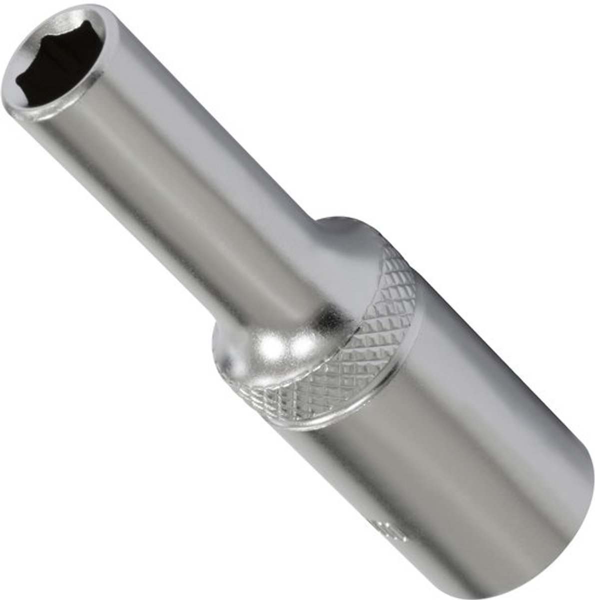 C70897 - 3/8" Schroevendop 7mm x 63mm - Ratchet - Hexagon - CR-V Staal - Zilver