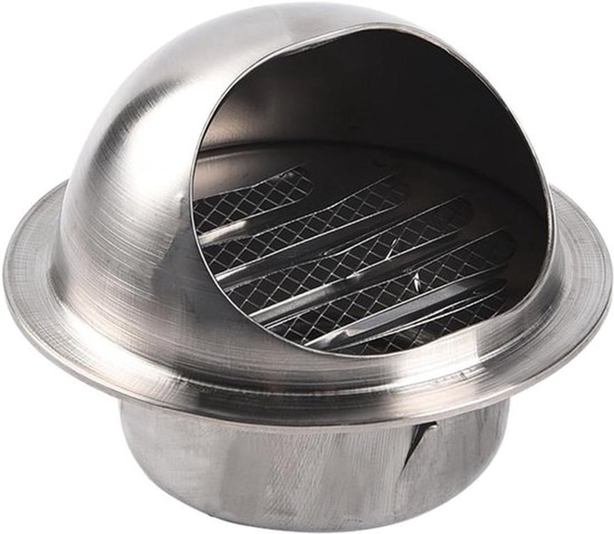 SVG commerce RVS Ronde Ventilatierooster Cover met Gravity Flap (80 mm) - Externe Muur Uitlaat voor Verse Lucht - Ventilatierooster Metaal - Vent Cover